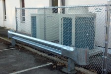 Chain Link Enclosure with Guard Rail Barrier